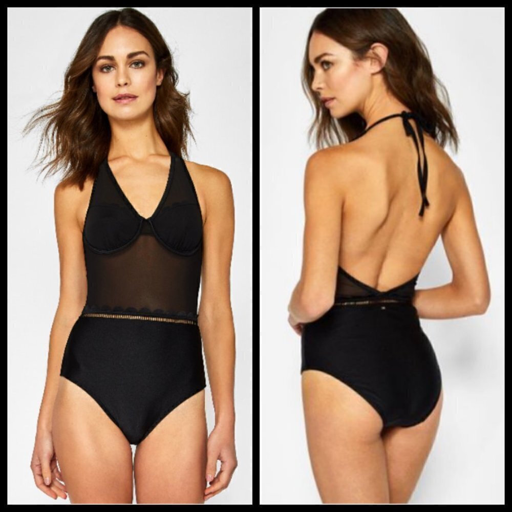 💕TED BAKER💕 Kesia Scalloped Mesh Swimsuit 32 C/D